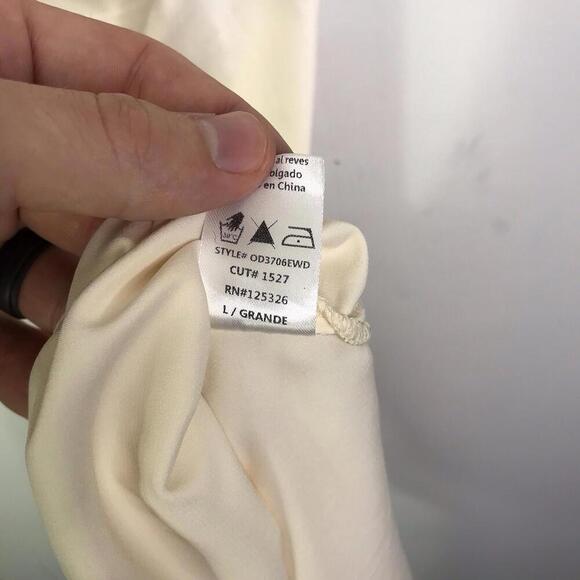 Windsor Dress Womens Large Silky Cowl Neck Strappy Back Cream Midi Slip Sultry - Picture 8 of 9